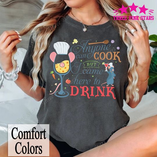 Remy Drinking Comfort Colors Shirt, Epcot Food and Wine T-shirt, Remy Ratatouille Shirt E4348