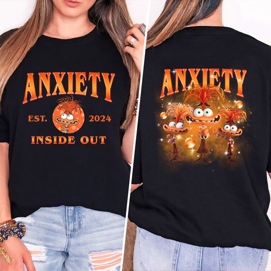 Anxiety Inside Out 2 Character Shirt, Inside Out Double Side Full Character Shirt, Inside Out Character Family Halloween Party Gift