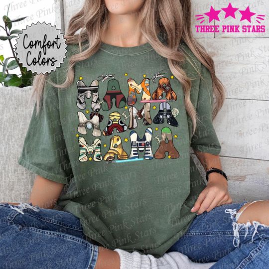 Star Wars Mama Comfort Colors Shirt, Galaxy's Edge Trip Shirt, Gift for Mom, Mother's Day Shirt, Star Wars Mom Tee E5095