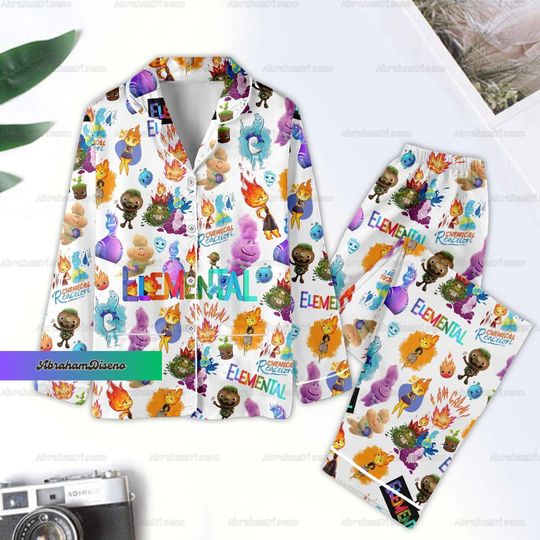 Elemental Pixar Pajamas, Disney Elemental Pajamas, Funny Elemental Bridesmaid Pajamas