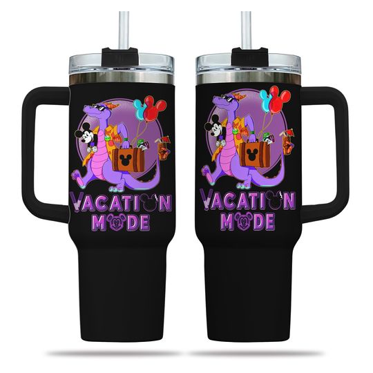 Figment 40 oz Quencher Tumbler Cup Dupe with Handle (Disney World)
