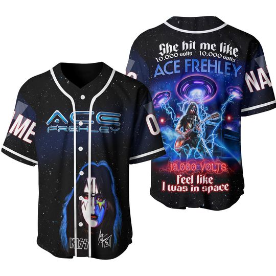 Kiss Band Ace Frehley Custom Baseball Jersey Shirt For Fans