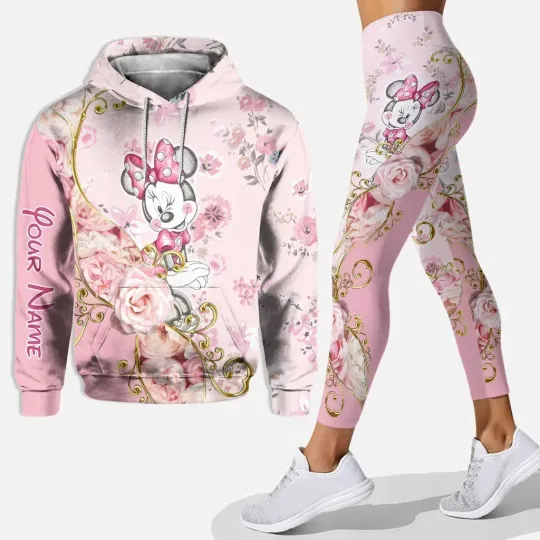 Personalized Disney Mickey Mouse Minnie 3D Women's Hoodie and Leggings
