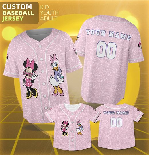 Custom Daisy and Minnie Jersey Team,  Disney Girls Jersey, Besties Jersey , Disneyworld Shirt