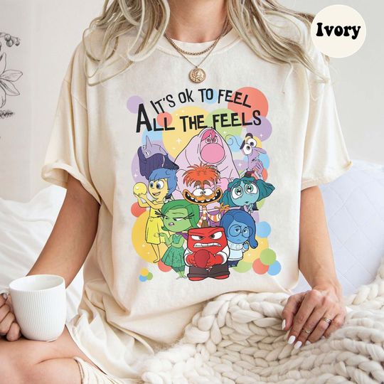 Inside Out 2 It's Okay To Feel All The Feels cotton tee, Graphic Tshirt for men, women, Unisex, Trending Gifts