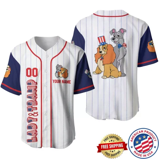 Lady And The Tramp Baseball Jersey Shirt, Lady And The Tramp Button Down Shirt
