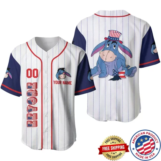 Eeyore Baseball Jersey Shirt, Eeyore Button Down Shirt, Eeyore Lovers Gift