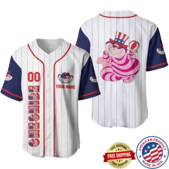 Cheshire Cat Baseball Jersey Shirt, Cheshire Cat Lovers Button Down Shirt