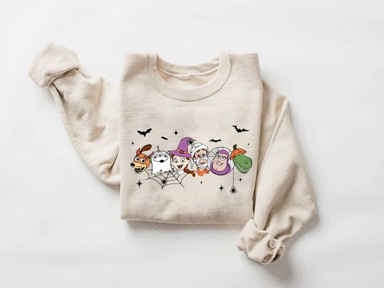Toy Story Characters Halloween Costume Long Sleeve Cotton Sweatshirt, Toy Story Halloween Sweatshirt
