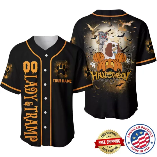 Lady And The Tramp Baseball Jersey Shirt, Lady And The Tramp Halloween Shirt