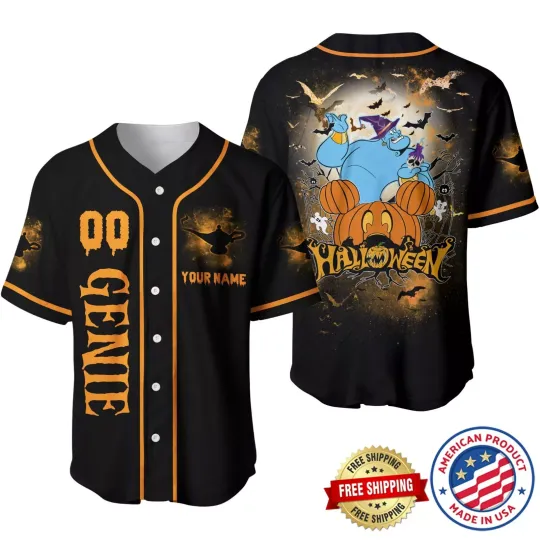 Genie Aladdin Baseball Jersey Shirt, Genie Halloween Baseball Jersey Shirt
