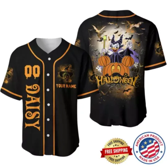 Daisy Duck Baseball Jersey Shirt, Daisy Duck Halloween Baseball Jersey Shirt