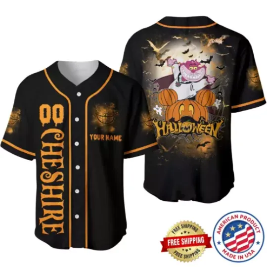 Cheshire Cat Baseball Jersey Shirt, Cheshire Cat Halloween Baseball Jersey Shirt