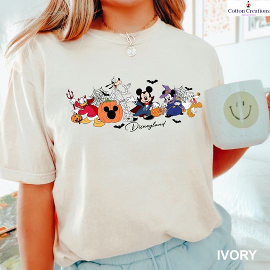 Disney Halloween  Mickey and Friends Cotton T-shirts, Graphic Tshirt for men, women, Unisex, Trending Halloween Gifts