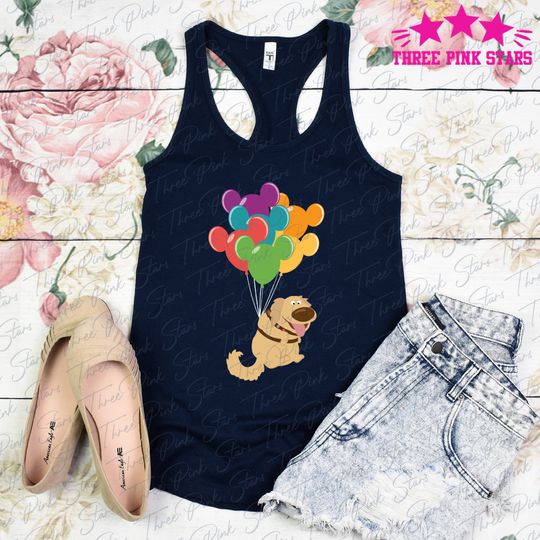Dug Balloon Tank Top, Pixar Up Tank Top, Dug The Dog Tank Top E4085