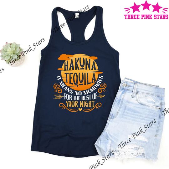 Hakuna Tequila Tank Top, Tequila Lover Tank Top, Epcot Food and Wine Festival, Drinking Around The World, Bachlorette Party Tank Top E4239