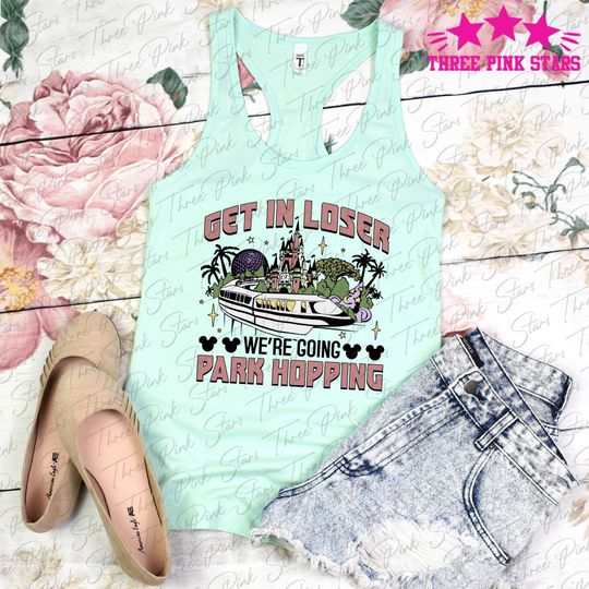 Monorail Tank Top, Theme Park Tank Top, Four Parks with Monorail Tank, Epcot Park Hopper E5193
