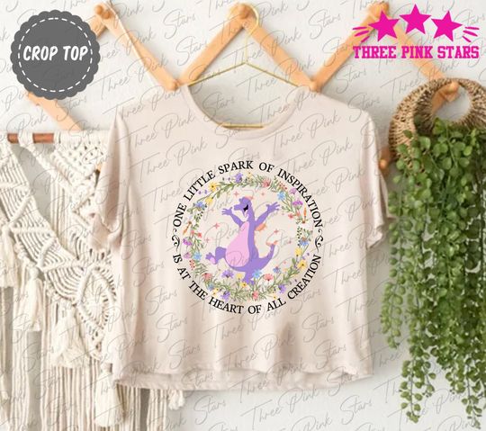 Floral Figment Crop Top, Figment Epcot Crop Tee, Mascot of the Imagination Tee E5229