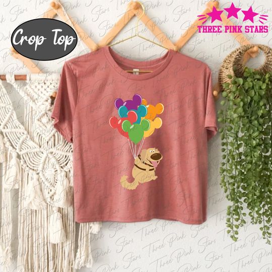 Discover Dug Balloon Crop Top, Up Pixar Crop Top, Dug the Dog Crop Tee E4085
