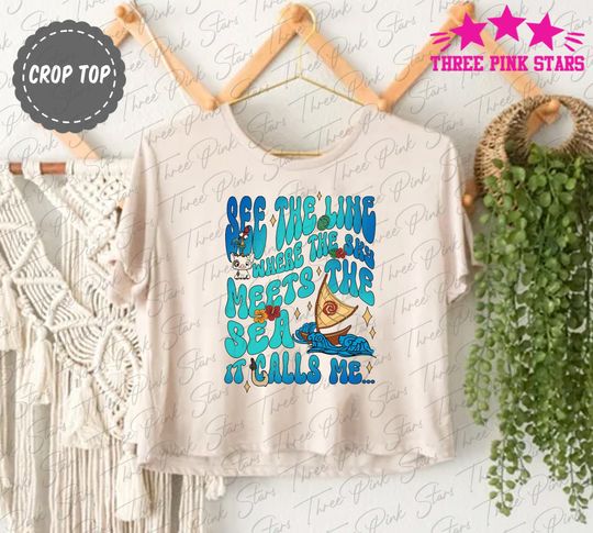 Moana Crop Top, Moana Princess Birthday crop Tee, Princess Cruise Line Tee E5244