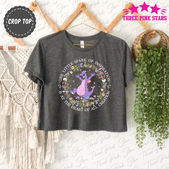 Floral Figment Crop Top, Figment Epcot Crop Tee, Mascot of the Imagination Tee E5230
