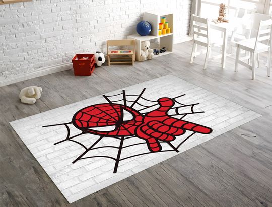 Spiderman Rug, Spider Man Rug, Kids Room Decor, For Childs, Non Slip Rug, Playing Mat, Game Room Carpet, Gift For Boys Girls, Superhero Rug