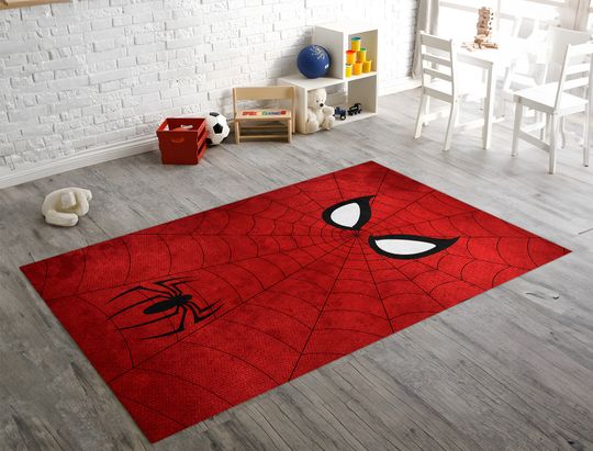 Spiderman Rug, Spider Man Rug, Kids Room Decor, For Childs, Playing Mat, Game Room Carpet, Gift For Boys Girls, Superhero Rug,
