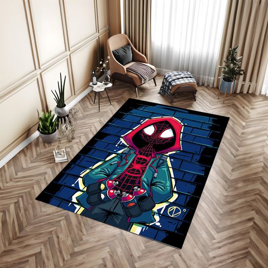 Spiderman Rug, Spider Man Rug, Kids Room Decor, For Childs, Themed Rug, Playing Mat, Game Room Carpet, Gift For Boys Girls, Superhero Rug