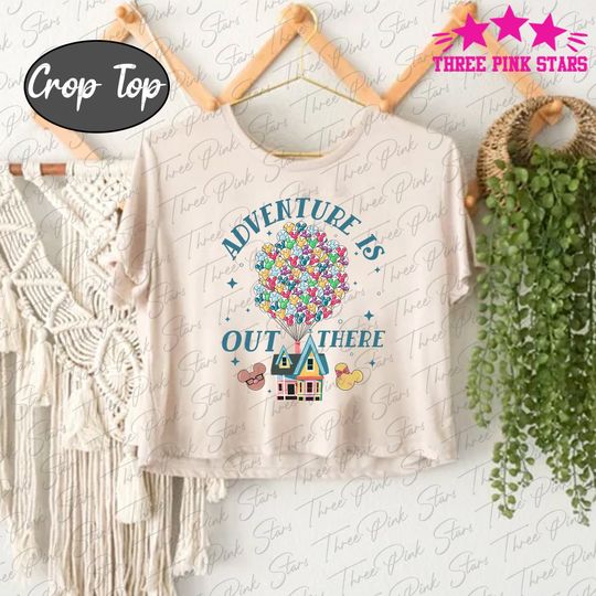 Pixar Up Crop Top, Adventure Is Out There Tee, Carl and Ellie, Honeymoon Crop Tee E4420