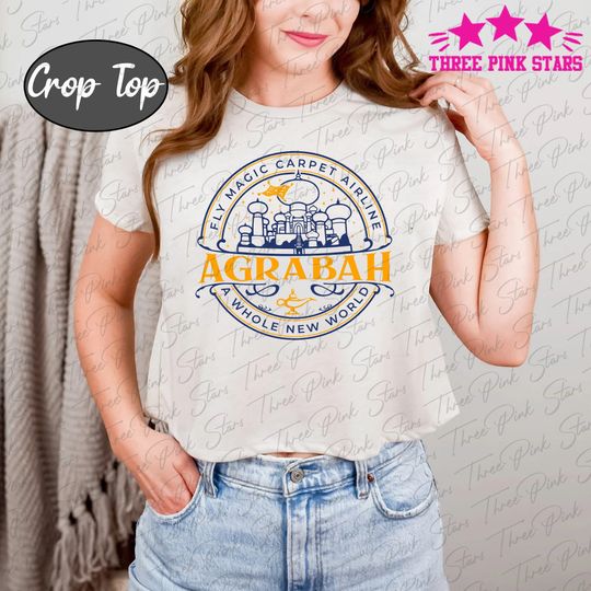 Aladdins Agrabah Crop Top, Jasmine Crop Tee, Aladdin Crop Top, Genie of the Lamp E5198
