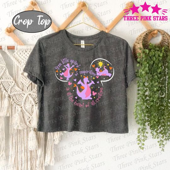 Figment Crop Top, One Little Spark, Figment The Purple Dragon Women's Crop Tee E3978