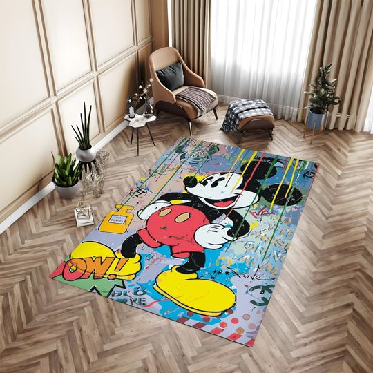 Mickey Mouse Rug, Cartoon Theme Rug, Kids Room Rug, Home Decor, Gift For Boys, Birthday Gift, Carpet For Childs Room, Gift