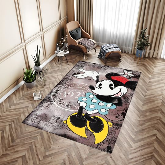 Mickey Mouse Rug, Cartoon Theme Rug, Kids Room Rug, Home Decor, Gift For Girls, Birthday Gift, Carpet For Childs Room, Gift