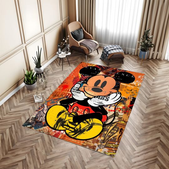 Mickey Mouse Rug, Cartoon Theme Rug, Kids Room Rug, Home Decor, Gift For Boys, Birthday Gift, Carpet For Childs Room, Gift