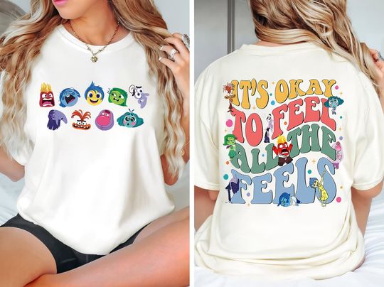 Vintage Disney Inside Out Shirt, It's Okay To Feel All The Feels T-shirt