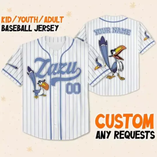 Custom Disney The Lion King Zazu Simple Stripe, Custom Baseball Jersey