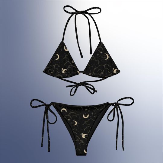 Stars & Moon recycled string bikini, Trendy Swimwear, Vacation Cowgirl Boots Bikini