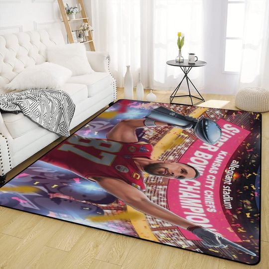 Super Bowl Rug Kansas City Chiefs Super Bowl CHampions 2024 SBLVIII Sofa Rug
