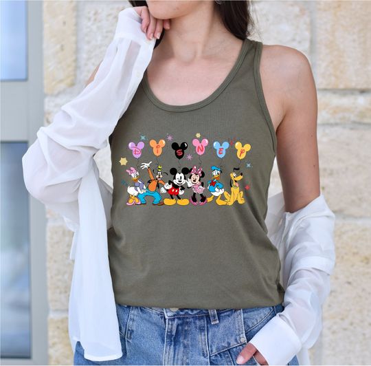 Disney Mickey and Co with Balloons Tank Top, Disney Ears Matching Tank, Ideal Tank Top For Disney Vacations, Let Get Wild