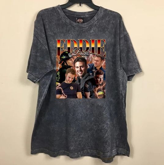 eddie diaz Unisex Mineral Wash T-Shirt, Vitange 90 T-shirt, Retro Short Sleeve Shirt