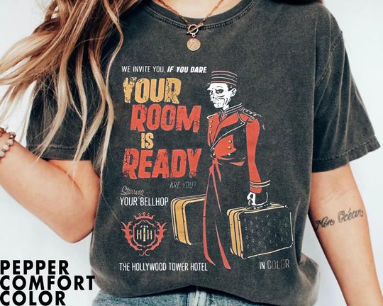 Your Room Is Ready Hollywood Tower Hotel Comfort Colors Shirt, The Twilight Zone Tower of Terror, Disney Halloween Washed Tee, Spooky Season