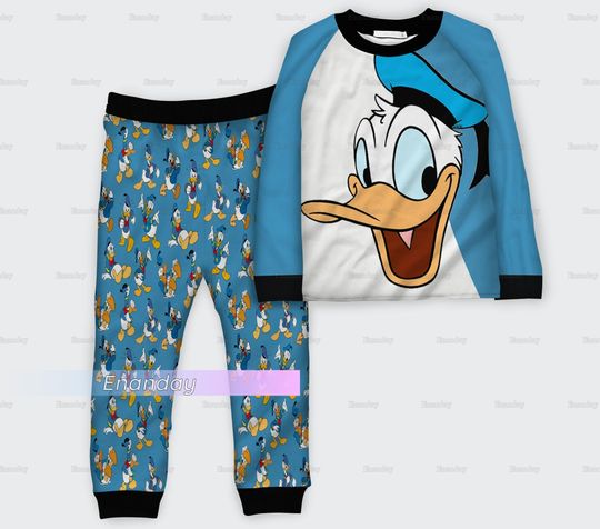 Donald Duck Pajamas Set, Disney Duck Pajamas, Donald Duck Pajamas Pants, Pajamas For Party, Matching Pajamas Set, Set Of Pajamas