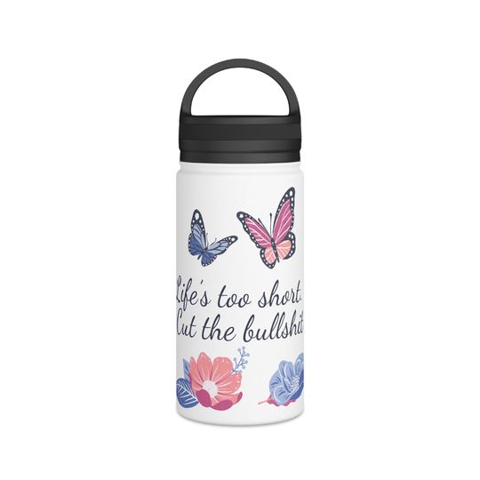Stainless Steel Water Bottle, Handle Lid