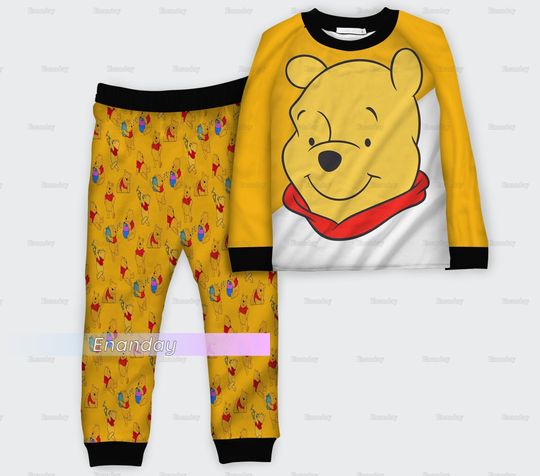 Pooh Bear Pajamas Set, Pooh Pajamas Family, Pooh Pajamas Pants, Winnie The Pooh Pajamas, Disney Pooh Pajamas, Winnie The Pooh Gift