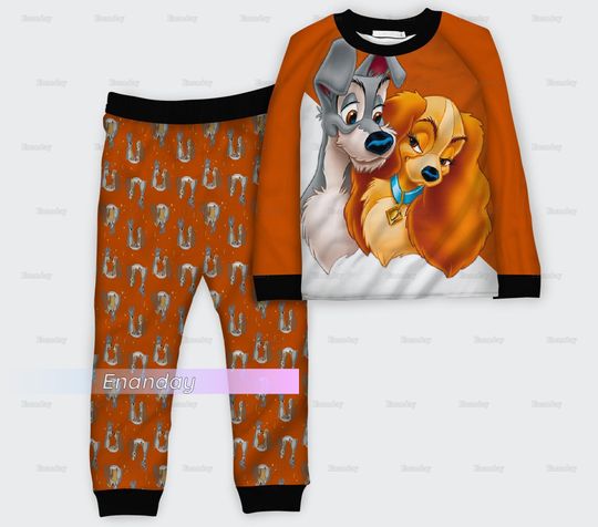 Lady And The Tramp Pajamas, Disney Dog Pajamas Set, Lady And Tramp Pajamas Pants, Pajamas For Party, Matching Pajamas, Set Of Pajamas