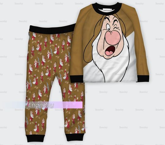 Grumpy Pajamas Set, Seven Dwarfs Pajamas, Disney Grumpy Pajamas Pants, Pajamas For Party, Matching Pajamas Set, Set Of Pajamas