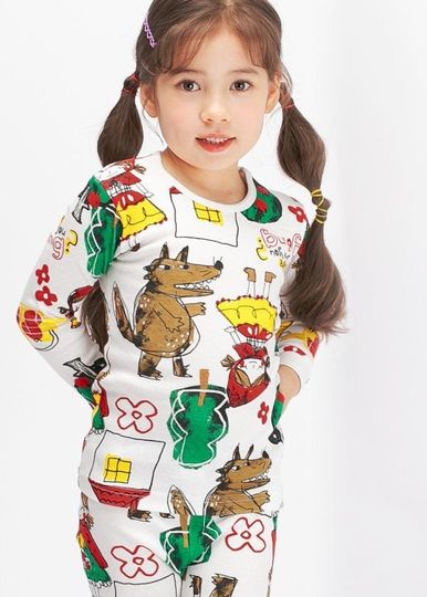 Girls Little Red riding hood Pajamas, kids pajama set, Pajama set for girls, dolls and princess pajamas, Korean pajamas