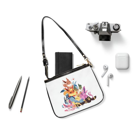 Eevee White Small Shoulder Bag, Pocket Book Handbag Umbreon Sylveon Glaceon Jolteon Espeon