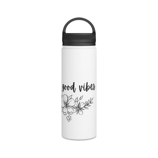 Good V Flowers Stainless Steel Water Bottle, Handle Lid