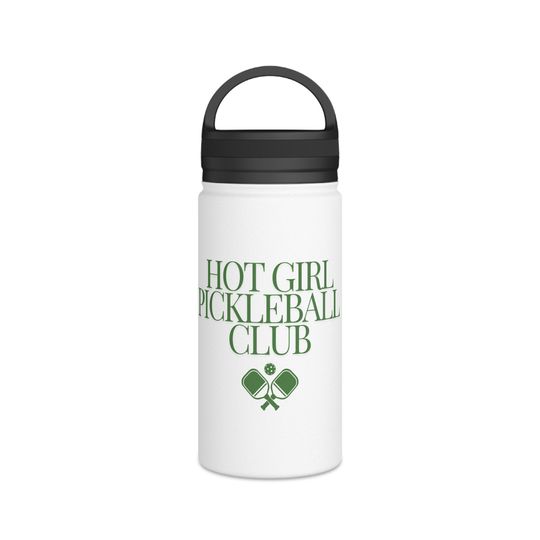 Pickleball Stainless Steel Water Bottle, Handle Lid
